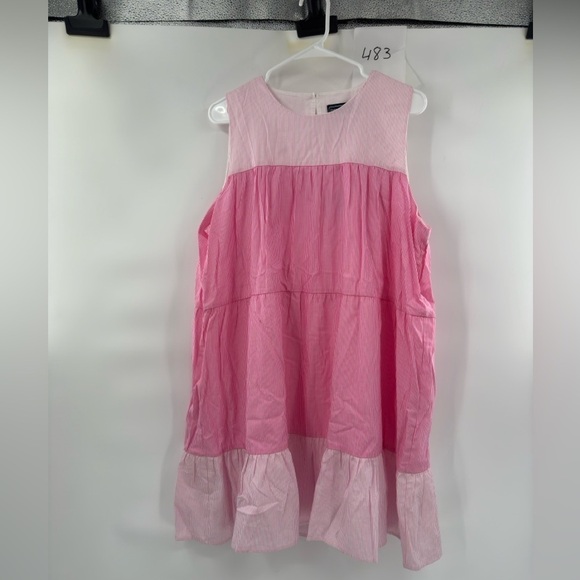 Duffield Lane Adele pink striped cotton dress sleeveless size XL - Picture 12 of 13